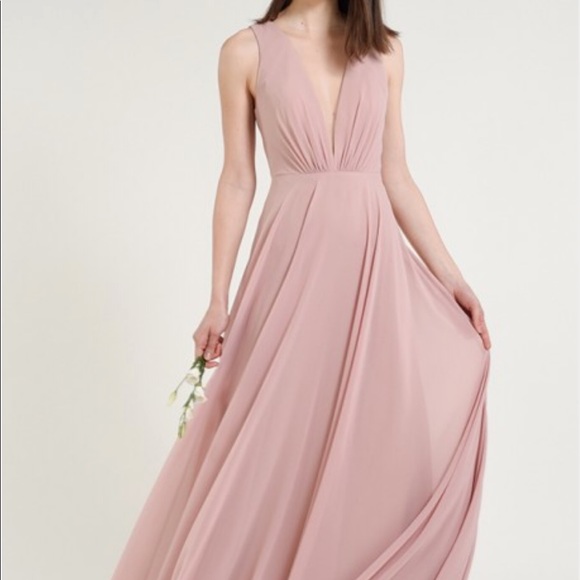 Jenny Yoo Dresses & Skirts - 🌹Jenny Yoo Ryan Illusion Neck Chiffon Gown Sz 10